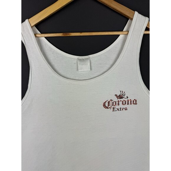 Vintage 90s Corona Extra Beer Promo Drink Alcohol Beach Tank Top - Picture 9 of 14